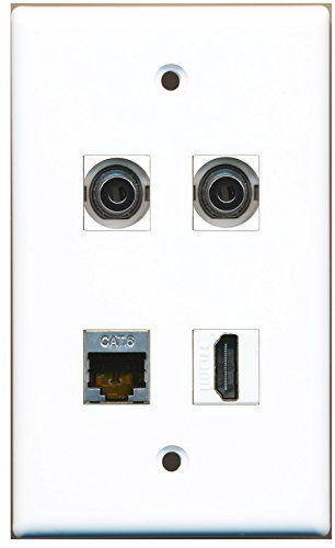 RiteAV - 1 Port HDMI 1 Port Shielded Cat6 Ethernet 2 Port 3.5mm Wall Plate