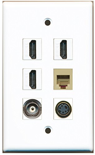 RiteAV - 3 HDMI 1 Port Phone RJ11 RJ12 Beige 1 Port S-Video 1 Port BNC Wall Plate