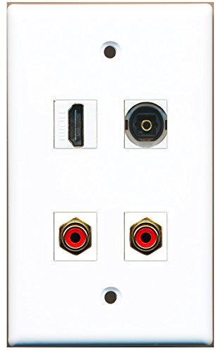 RiteAV - 1 Port HDMI 2 Port RCA Red 1 Port Toslink Wall Plate
