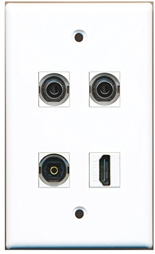 RiteAV - 1 Port HDMI 1 Port Toslink 2 Port 3.5mm Wall Plate