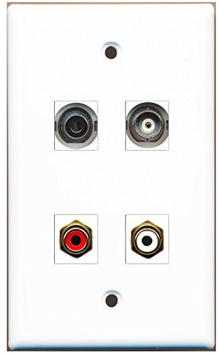 RiteAV - 1 Port RCA Red 1 Port RCA White 1 Port 3.5mm 1 Port BNC Wall Plate