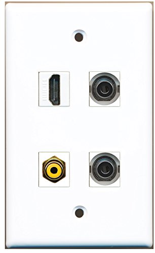 RiteAV - 1 Port HDMI 1 Port RCA Yellow 2 Port 3.5mm Wall Plate