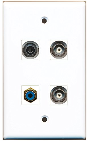 RiteAV - 1 Port RCA Blue 1 Port 3.5mm 2 Port BNC Wall Plate