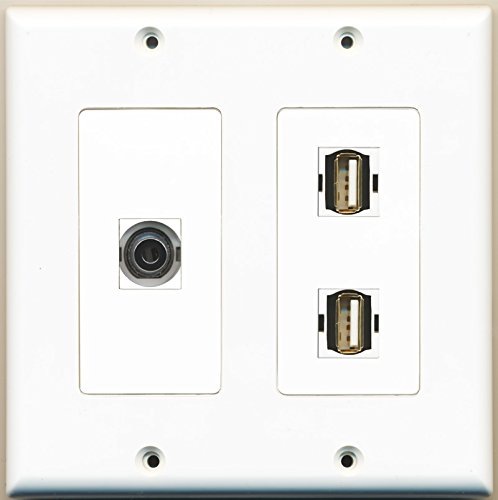RiteAV - 2 Port USB A-A 1 Port 3.5mm - 2 Gang Wall Plate