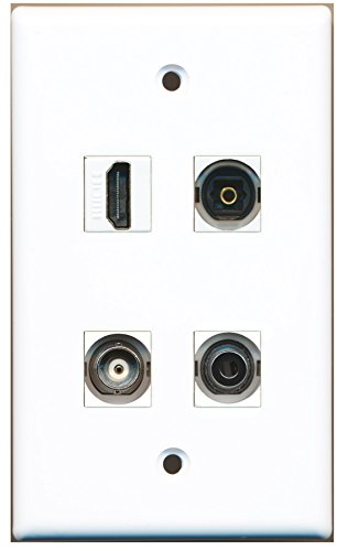 RiteAV - 1 Port HDMI 1 Port Toslink 1 Port 3.5mm 1 Port BNC Wall Plate