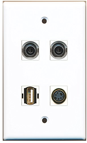RiteAV - 1 Port USB A-A 1 Port S-Video 2 Port 3.5mm Wall Plate