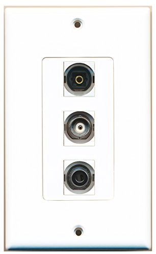 RiteAV - 1 Port Toslink and 1 Port 3.5mm and 1 Port BNC Decorative Wall Plate Decorative
