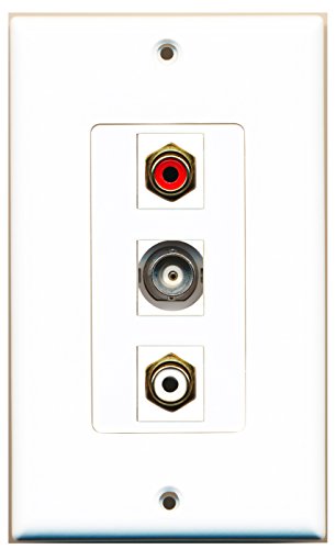 RiteAV - 1 Port RCA Red and 1 Port RCA White and 1 Port BNC Decorative Wall Plate Decorative