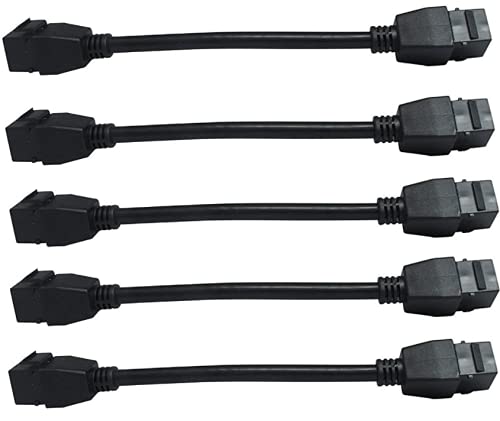 RiteAV - HDMI Female-Female Pigtail Extension Cable Coupler Keystone Dongle Jack (5 Pack)