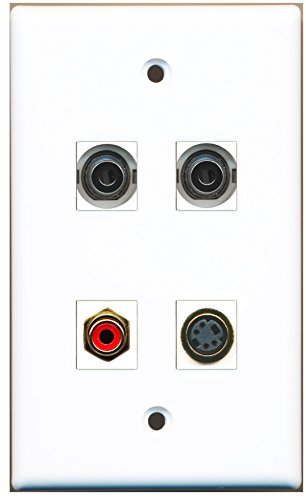 RiteAV - 1 Port RCA Red 1 Port S-Video 2 Port 3.5mm Wall Plate