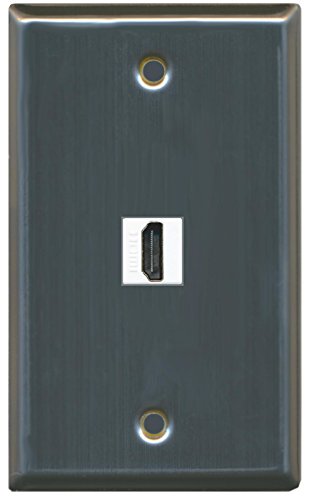 RiteAV (1 Gang Flat) HDMI Wall Plate Stainless Steel