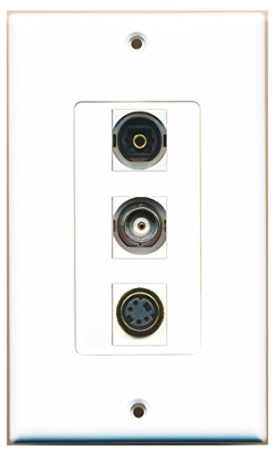RiteAV - 1 Port S-Video and 1 Port Toslink and 1 Port BNC Decorative Wall Plate Decorative