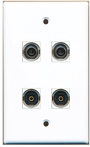 RiteAV - 2 Port Toslink 2 Port 3.5mm Wall Plate