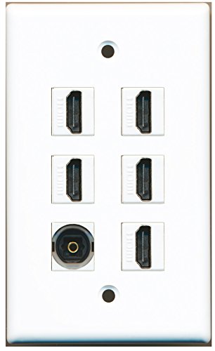 RiteAV - 5 HDMI 1 Port Toslink Wall Plate