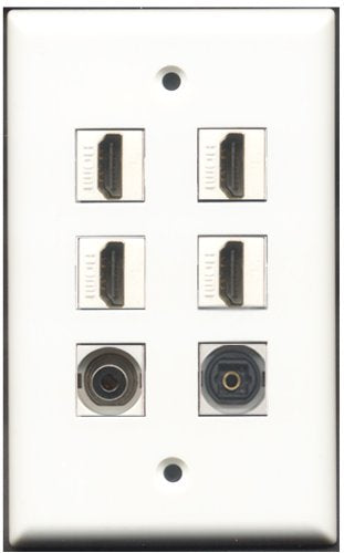 RiteAV - 4 Port HDMI 1 Toslink 1 3.5mm Wall Plate