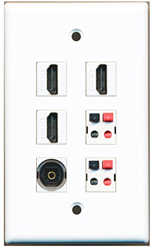 RiteAV - 3 HDMI 1 Port Toslink 2 Port Speaker Wall Plate
