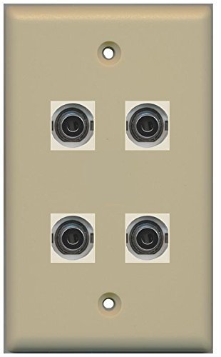 RiteAV (1 Gang Flat) 4 3.5mm (Ivory) Wall Plate Ivory