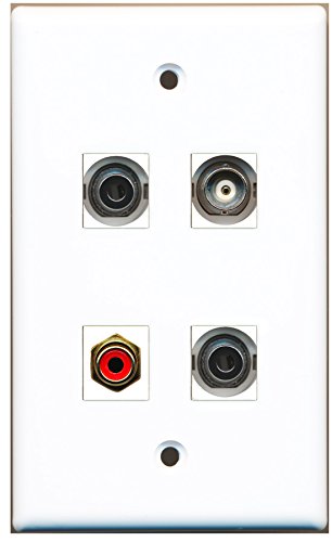 RiteAV - 1 Port RCA Red 2 Port 3.5mm 1 Port BNC Wall Plate