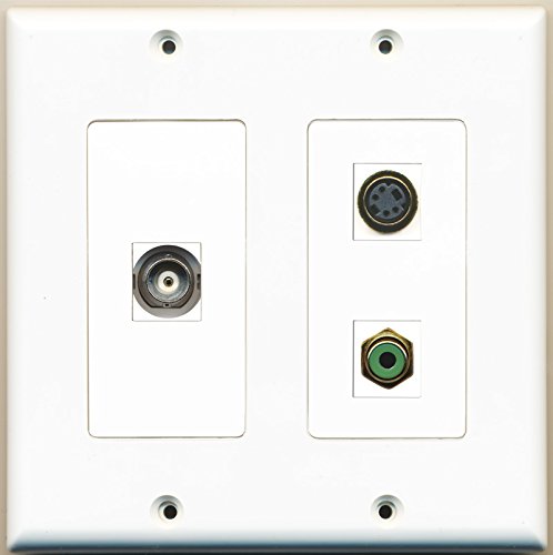 RiteAV - 1 Port RCA Green 1 Port S-Video 1 Port BNC - 2 Gang Wall Plate