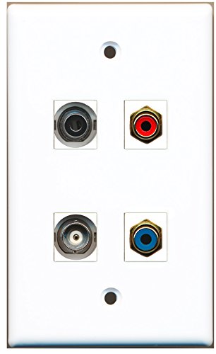 RiteAV - 1 Port RCA Red 1 Port RCA Blue 1 Port 3.5mm 1 Port BNC Wall Plate
