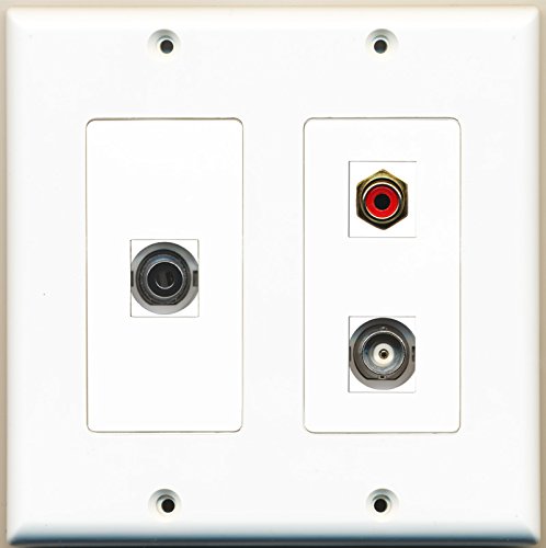 RiteAV - 1 Port RCA Red 1 Port 3.5mm 1 Port BNC - 2 Gang Wall Plate