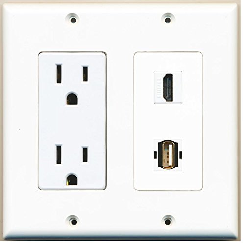 RiteAV - 2 x 15 Amp 125V Power Outlet 1 x HDMI and 1 x USB A-A