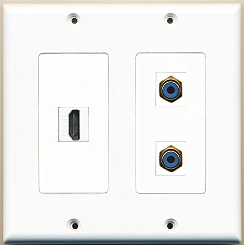 RiteAV - 1 Port HDMI 2 Port RCA Blue - 2 Gang Wall Plate