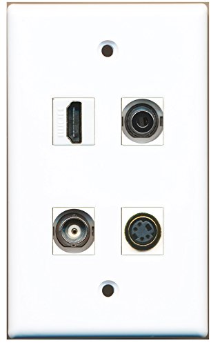 RiteAV - 1 Port HDMI 1 Port S-Video 1 Port 3.5mm 1 Port BNC Wall Plate