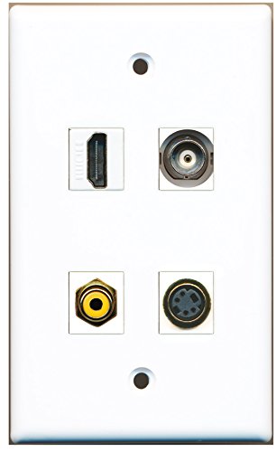 RiteAV - 1 Port HDMI 1 Port RCA Yellow 1 Port S-Video 1 Port BNC Wall Plate