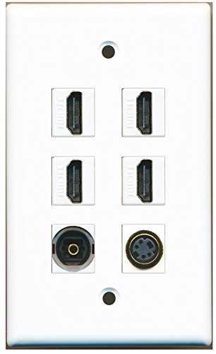 RiteAV - 4 HDMI 1 Port S-Video 1 Port Toslink Wall Plate