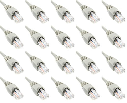1 Ft (1ft) Cat6 Ethernet Network Patch Cable Gray (20 PACK lot)