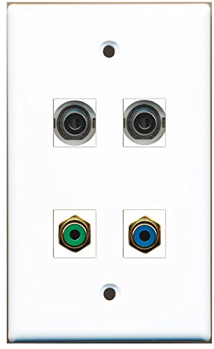 RiteAV - 1 Port RCA Green 1 Port RCA Blue 2 Port 3.5mm Wall Plate