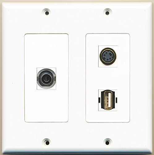 RiteAV - 1 Port USB A-A 1 Port S-Video 1 Port 3.5mm - 2 Gang Wall Plate