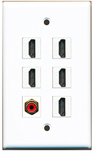 RiteAV - 5 HDMI 1 Port RCA Red Wall Plate