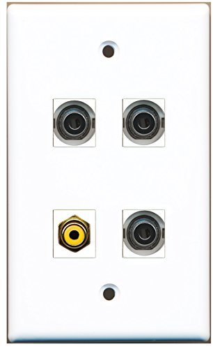 RiteAV - 1 Port RCA Yellow 3 Port 3.5mm Wall Plate