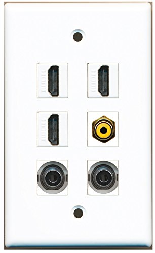 RiteAV - 3 HDMI 1 Port RCA Yellow 2 Port 3.5mm Wall Plate