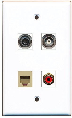 RiteAV - 1 Port RCA Red 1 Port Phone RJ11 RJ12 Beige 1 Port 3.5mm 1 Port BNC Wall Plate
