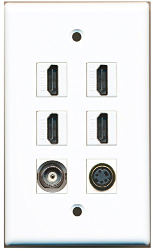 RiteAV - 4 HDMI 1 Port S-Video 1 Port BNC Wall Plate