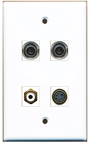 RiteAV - 1 Port RCA White 1 Port S-Video 2 Port 3.5mm Wall Plate