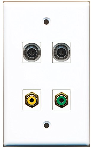 RiteAV - 1 Port RCA Yellow 1 Port RCA Green 2 Port 3.5mm Wall Plate