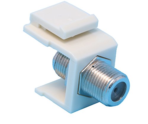 RiteAV Coax F-Connector Keystone Jack Coupler Light Almond Female/Female