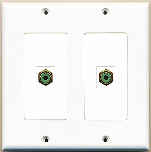 RiteAV - 2 Port RCA Green - Dual Gang Wall Plate