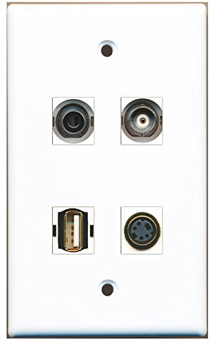 RiteAV - 1 Port USB A-A 1 Port S-Video 1 Port 3.5mm 1 Port BNC Wall Plate