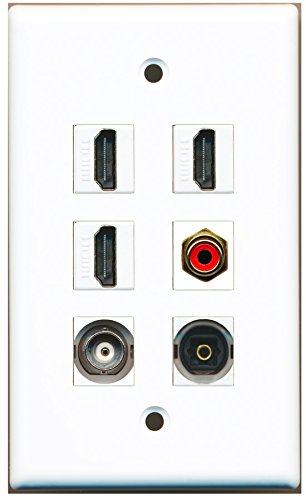 RiteAV - 3 HDMI 1 Port RCA Red 1 Port Toslink 1 Port BNC Wall Plate