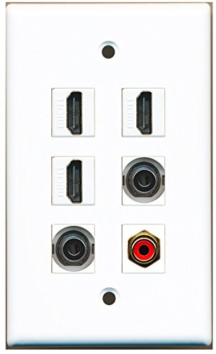 RiteAV - 3 HDMI 1 Port RCA Red 2 Port 3.5mm Wall Plate
