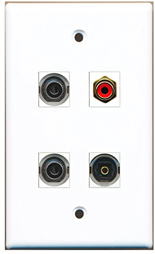 RiteAV - 1 Port RCA Red 1 Port Toslink 2 Port 3.5mm Wall Plate