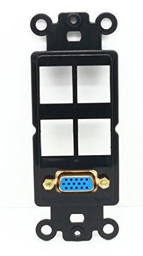 RiteAV Black SVGA+4 Blank Port Modular Insert for Keystone Jacks