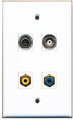 RiteAV - 1 Port RCA Yellow 1 Port RCA Blue 1 Port 3.5mm 1 Port BNC Wall Plate
