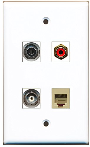 RiteAV - 1 Port RCA Red 1 Port Phone RJ11 RJ12 Beige 1 Port 3.5mm 1 Port BNC Wall Plate