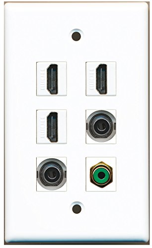 RiteAV - 3 HDMI 1 Port RCA Green 2 Port 3.5mm Wall Plate